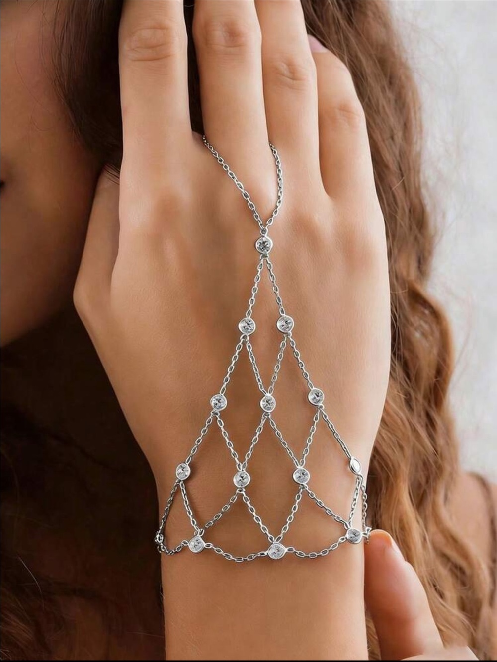 Silver hand chain